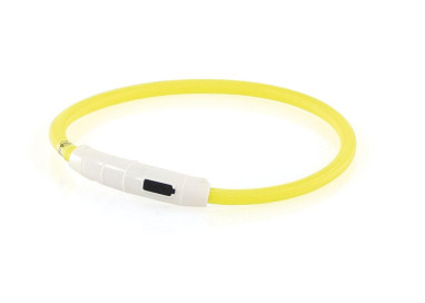 Collier lumineux pour chien jaune