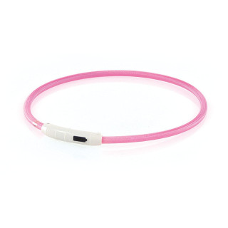 Collier lumineux pour chien rose