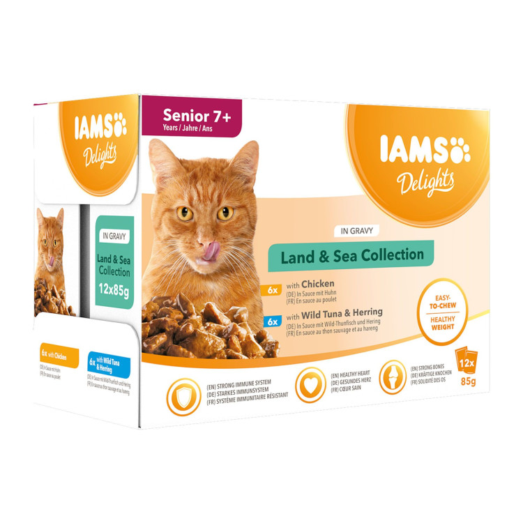 Pack de 24 Pâtées WHISKAS 1+ Sélection de Viandes en Sauce pour Chat