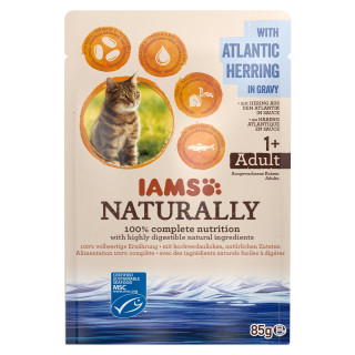 Nourriture humide pour chat Iams Naturally hareng