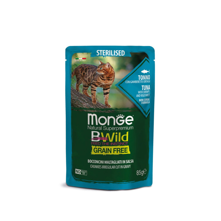 Monge BWild pour chat stérilisé thon et crevettes