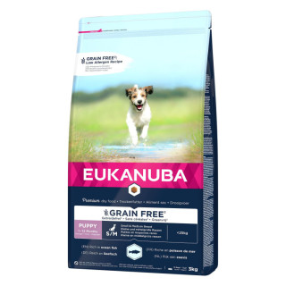 Eukanuba croquettes pour chiots sans céréales au saumon