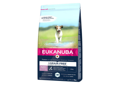 Eukanuba croquettes pour chiots sans céréales au saumon